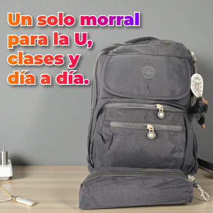 Morral estilo Kipling + cartuchera de regalo 🎁 – ligero, amplio y perfecto para tu día a día