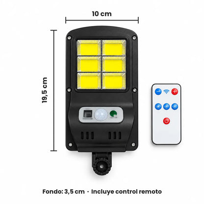 Lámpara Solar LED COB con Sensor de Movimiento y Control Remoto – Ilumina y Protege tu Hogar sin Cables