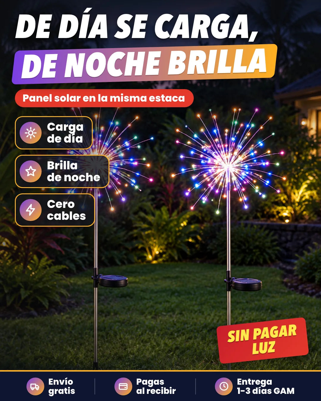 Clávala y tu jardín se enciende solo ✨