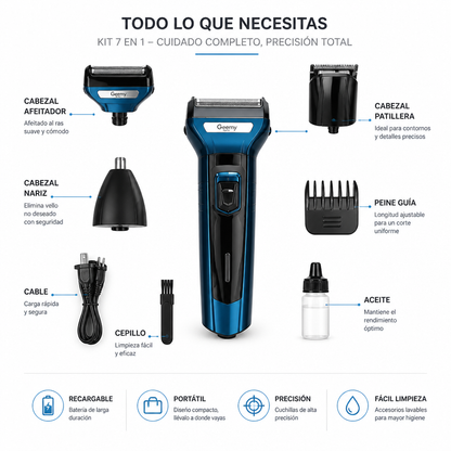 Mantén tu barba, patillas y nariz impecables en minutos desde casa.