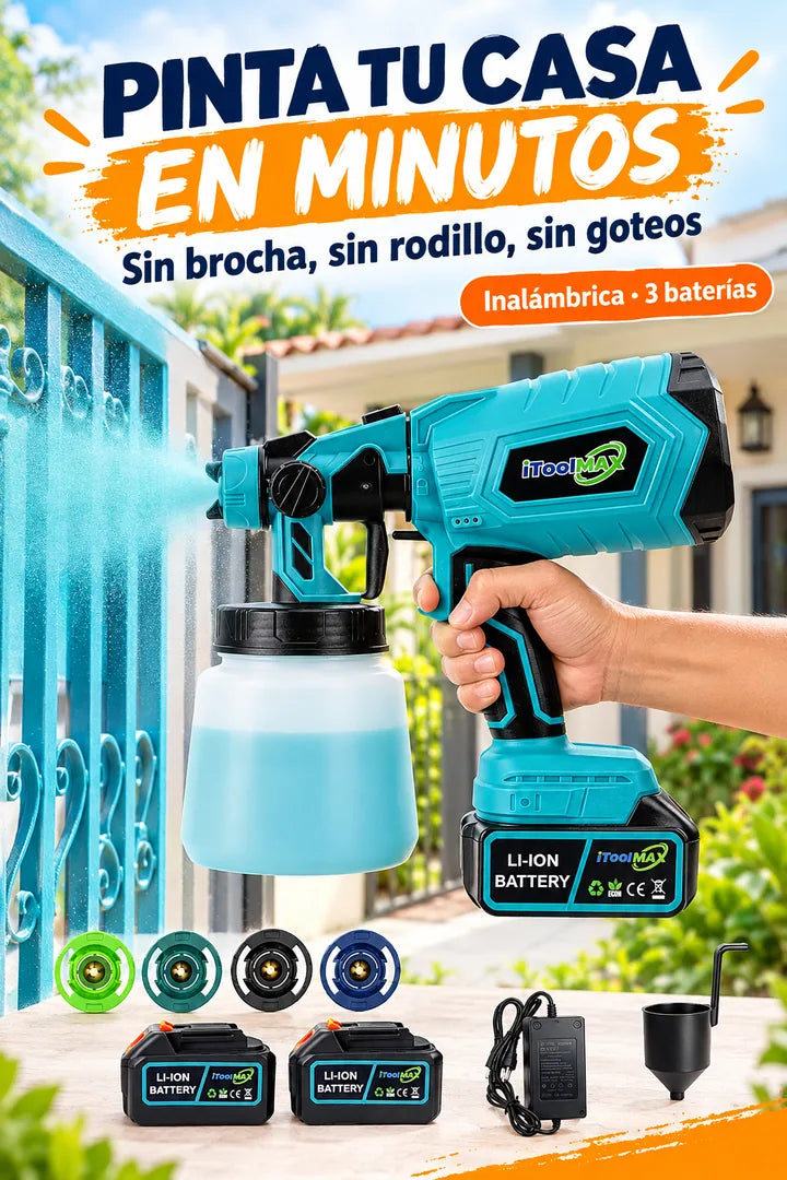 Pistola de pintura inalámbrica rociando: pinta tu casa en minutos, sin brocha, sin rodillo, sin goteos